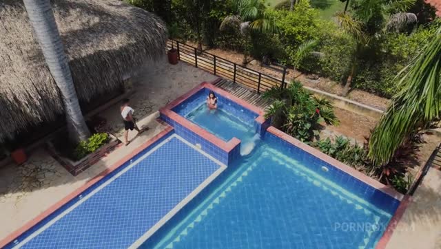 Fucked on a sunny day sexy teen Katherin Moore gang bang dap in the pool — Teen (18+), Teen scene by Mylfed