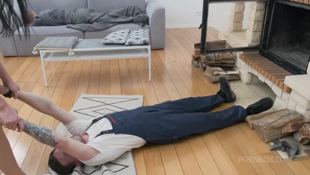 Eva Red's first DP, two chimney sweeps cleaned Eva's anal while her husband was sleeping on the couch, ATM, ATP, Balls Deep Anal — Anal, Anal, Husband scene by Mylfed