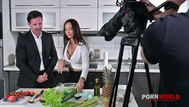 Playful TV Presenter Monika Fox Laps Up Spunk After On Set DP Pounding