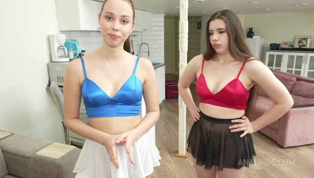 Stepdad Fucks Two Stepsisters. One In The Pussy, One In The Ass. Two Slutty Stepdaughters - Skinny And Busty.