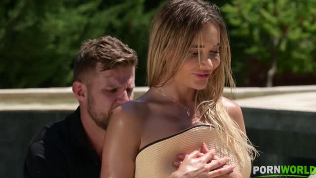 2 Golfers Ditch Their Clubs To DP Blonde Bombshell Venera Maxima By The Pool — Group & Threesome, Blonde, DP scene by Mylfed
